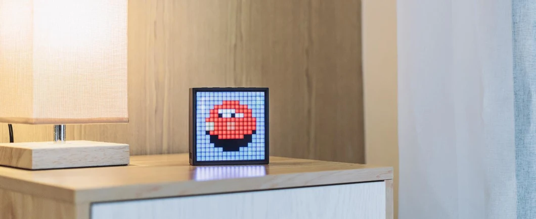 Divoom Timebox Evo -- Pixel Art Bluetooth Speaker with 16X16 LED Display APP Control - Cool Animation Frame & Gaming Room Setup & Bedside Alarm Clock- Black