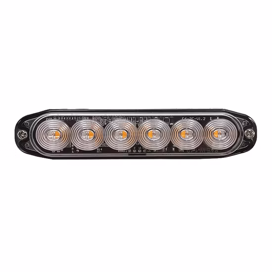 Spia luminosa per griglia con luce stroboscopica di avvertimento per veicoli a montaggio superficiale quadrato piatto da 10-30 V CC 4 * 3 W LED con certificato R65 per la polizia